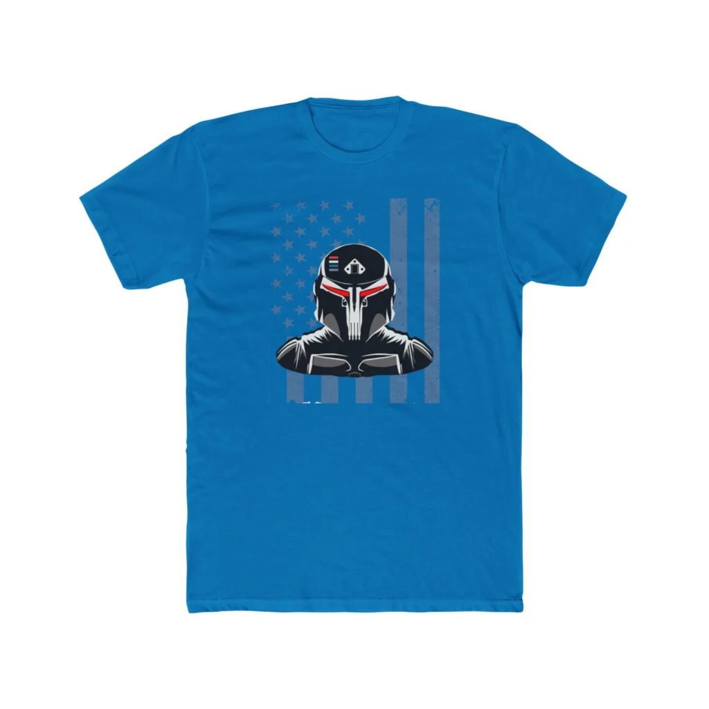 Gundalorian B/W Flag One Premium Men's Cotton Crew Tee