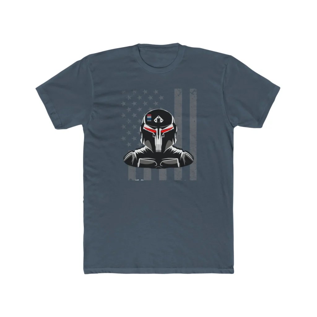 Gundalorian B/W Flag One Premium Men's Cotton Crew Tee