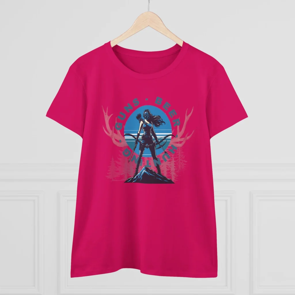 Guns, Beer, and Hunting Women's Midweight Cotton Tee