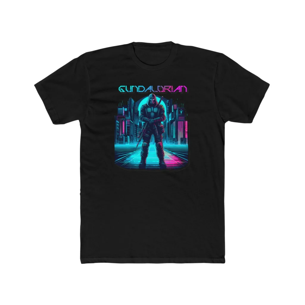 Gundalorian Premium Cyber Punk 1 Men's Cotton Crew Tee
