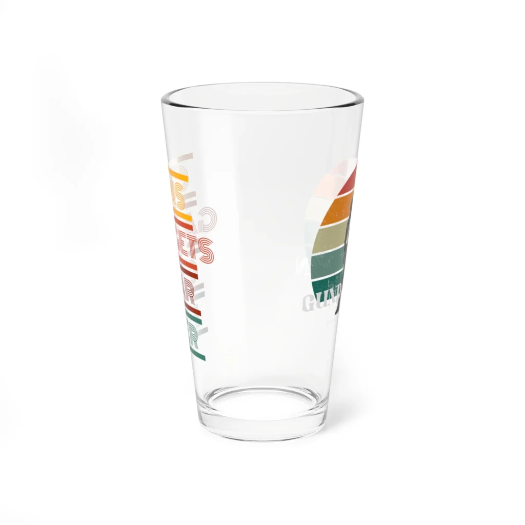 Retro Guns Gadgets Gear and Beer Glass, 16oz