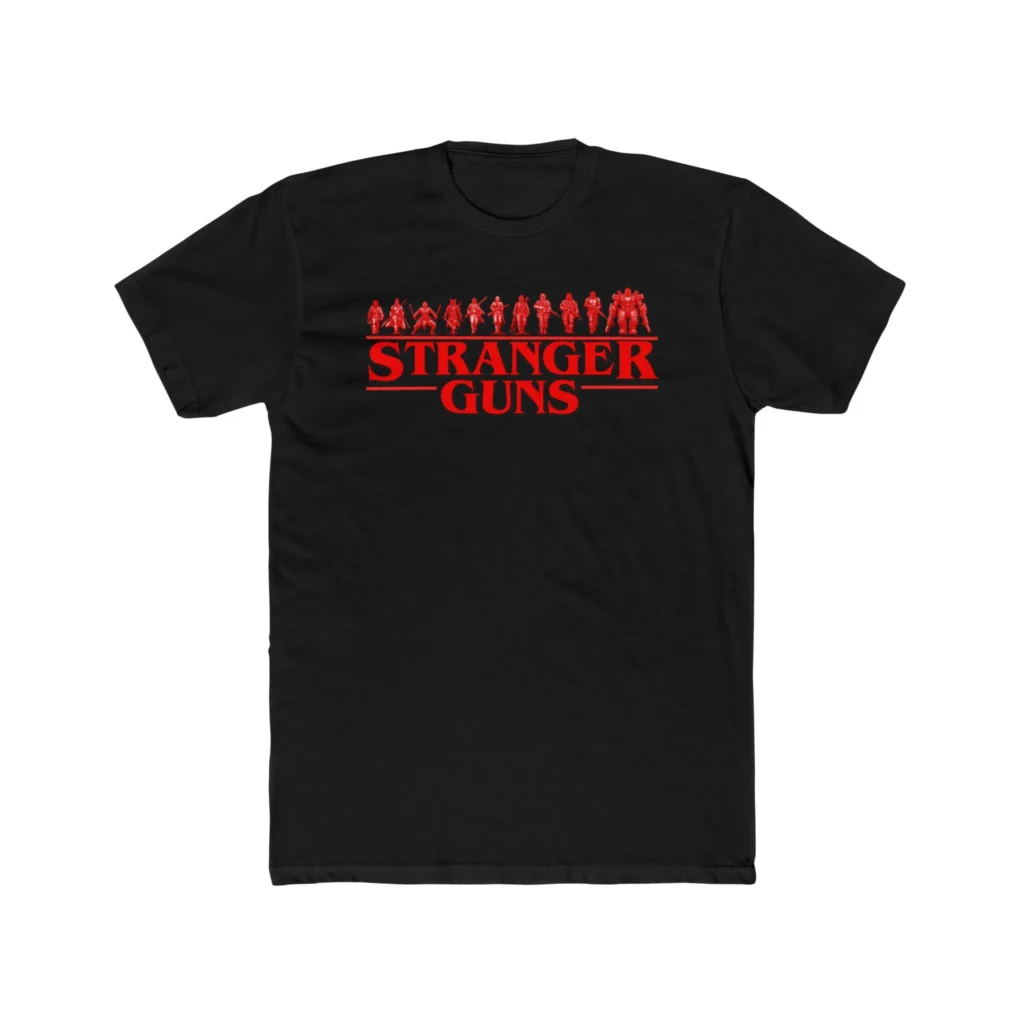 Stranger Guns Premium Men's Cotton Crew Tee - Image 7