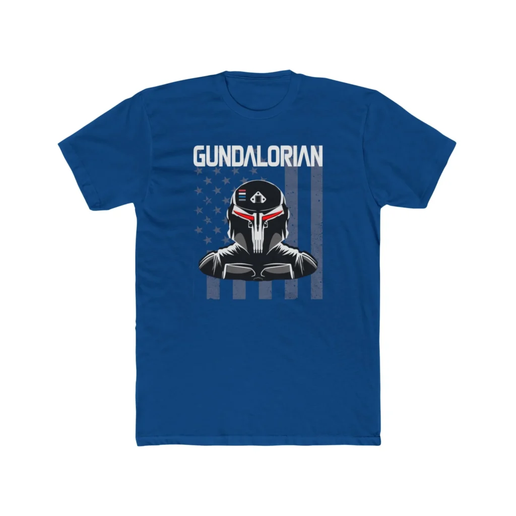 Gundalorian B/W Flag Two Premium Men's Cotton Crew Tee