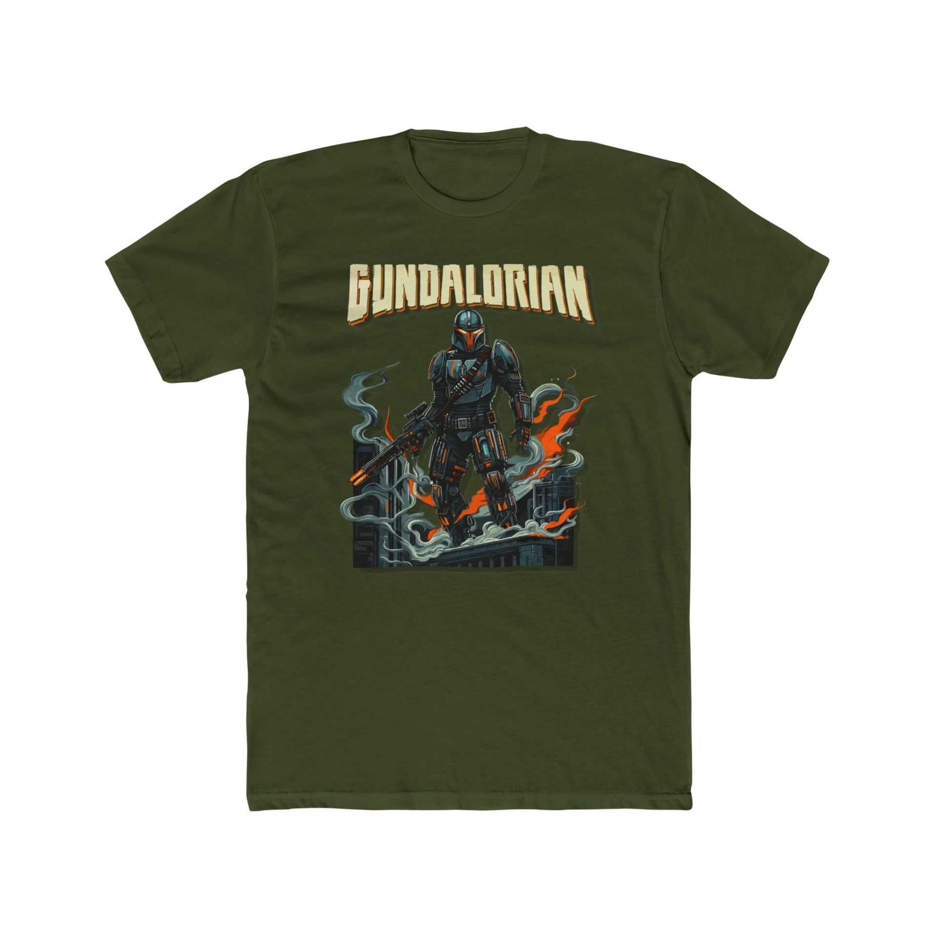 Mechalorian Siege Premium Men's Cotton Crew Tee - Image 13