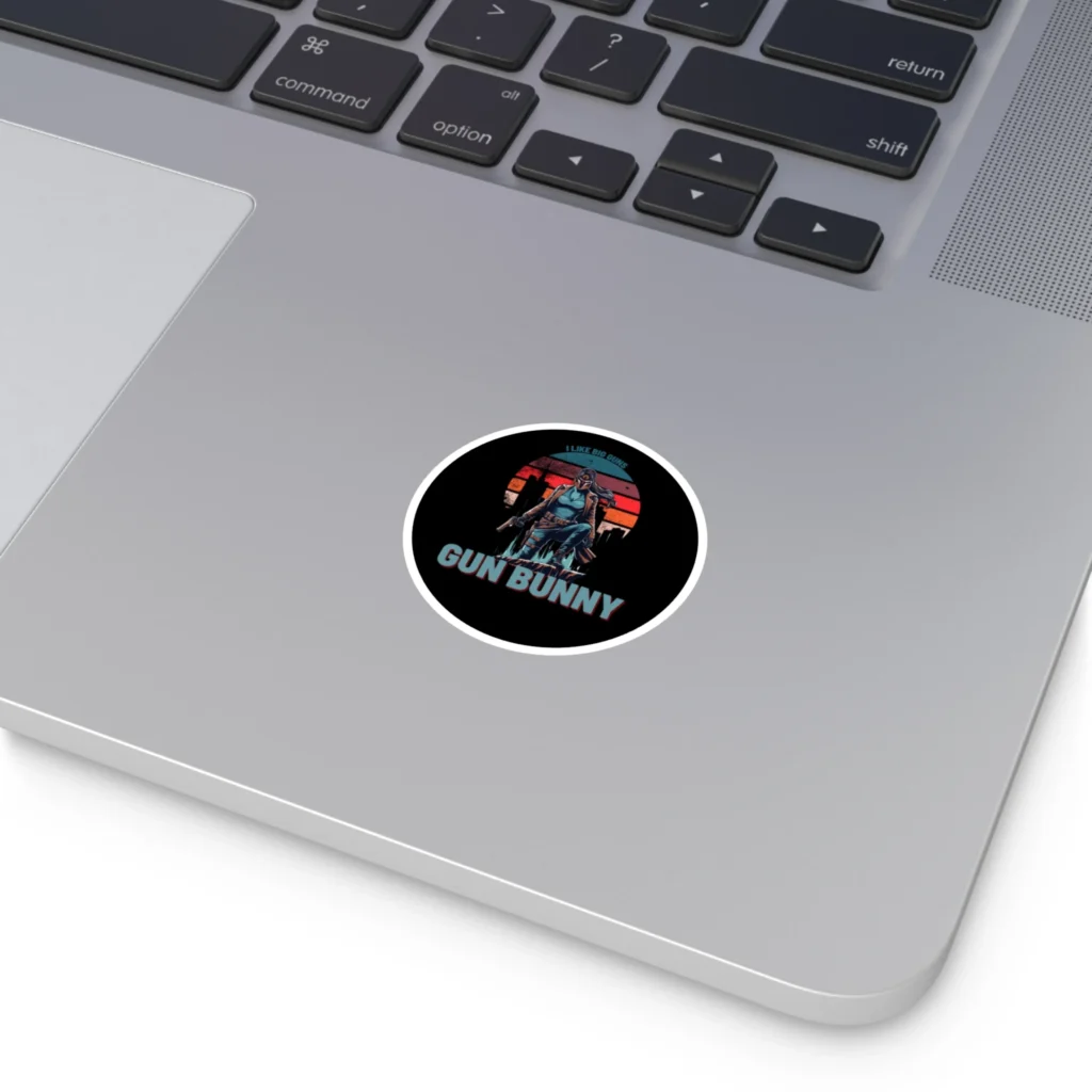 Gun Bunny Round Stickers, IndoorOutdoor - Image 2