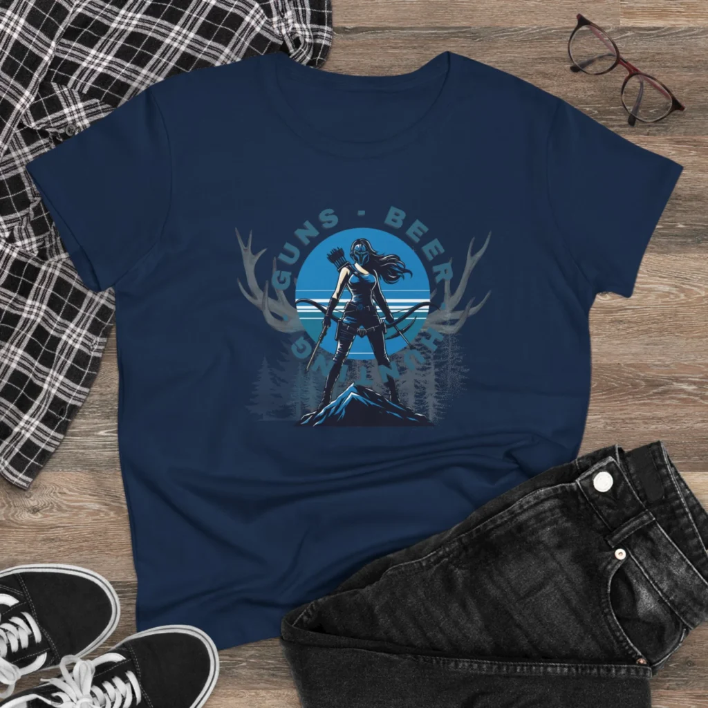 Guns, Beer, and Hunting Women's Midweight Cotton Tee