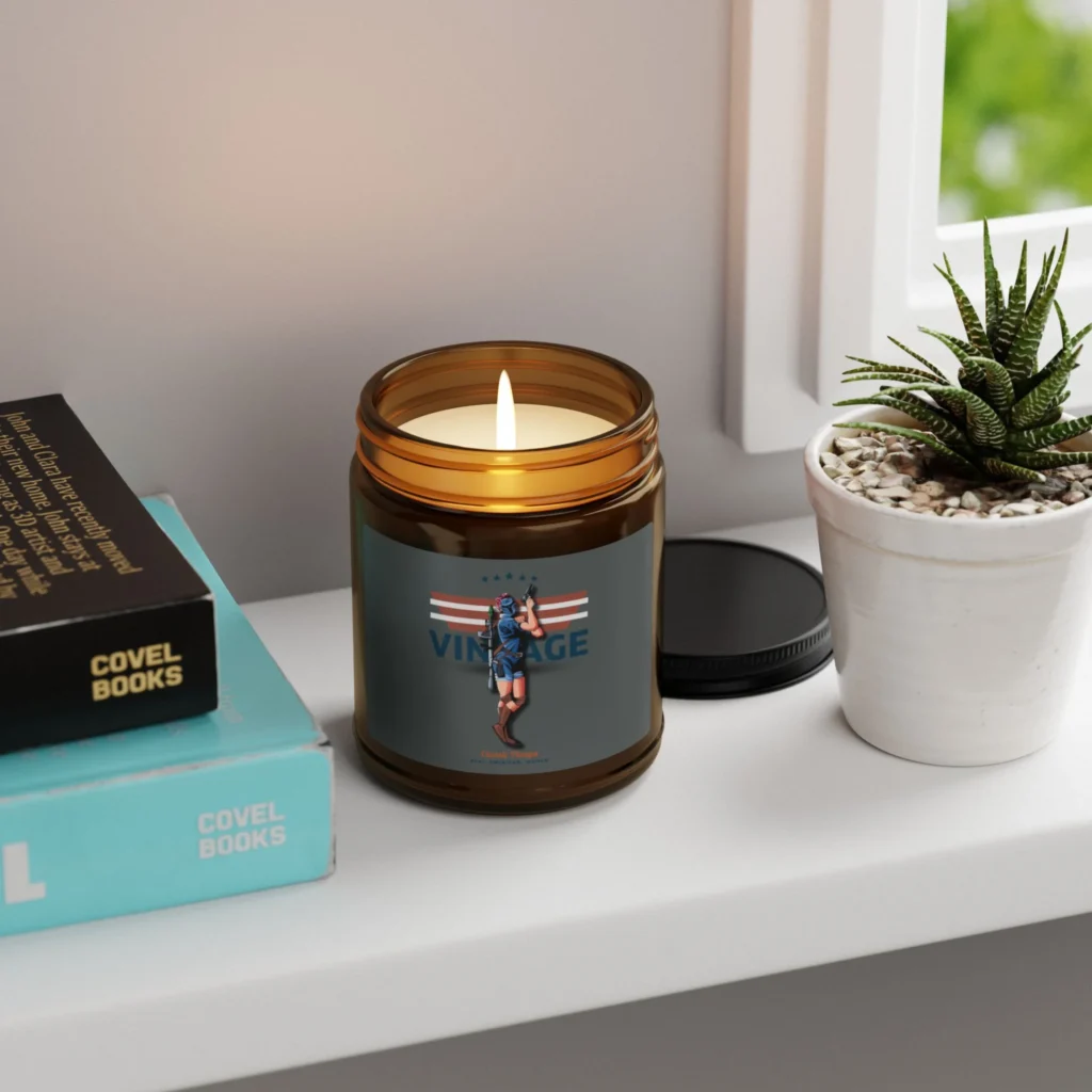 Vintage American Woman Scented Soy Candle (Multi-Size, Amber Jar)