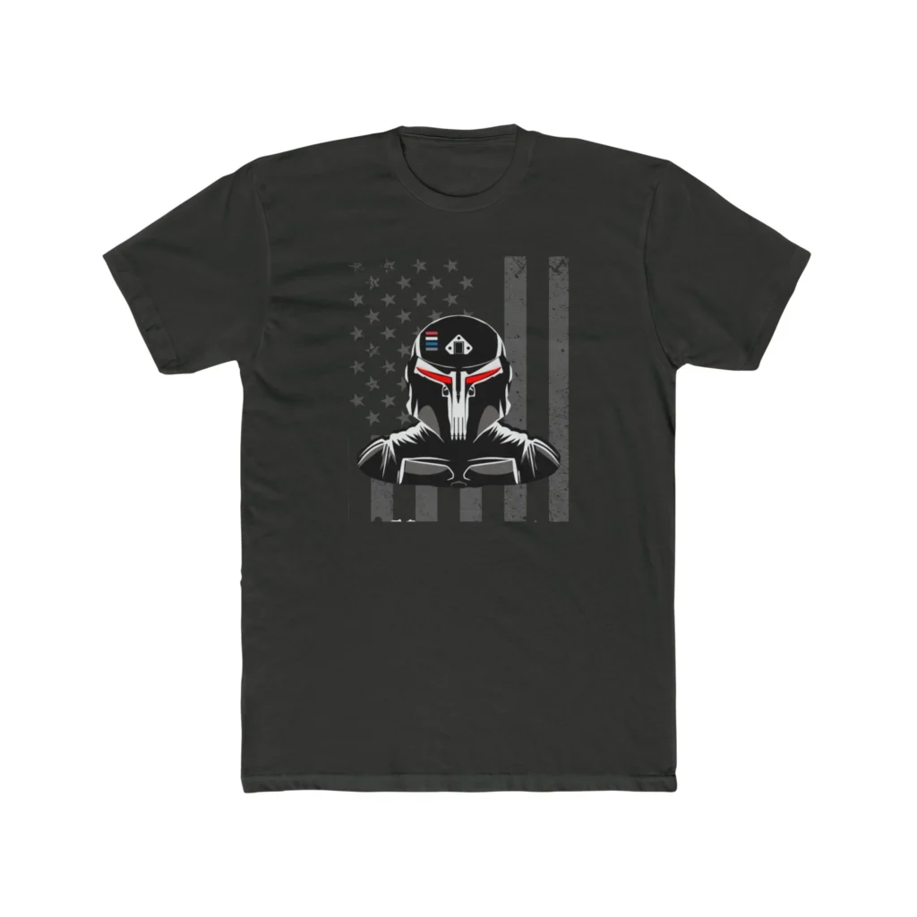 Gundalorian B/W Flag One Premium Men's Cotton Crew Tee