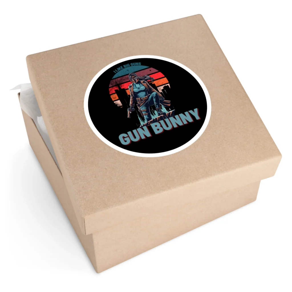 Gun Bunny Round Stickers, IndoorOutdoor - Image 15