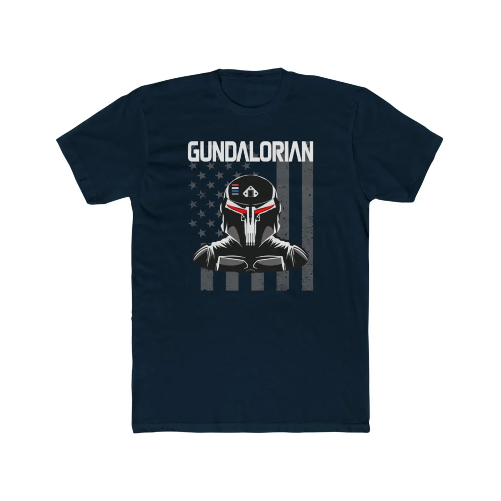 Gundalorian B/W Flag Two Premium Men's Cotton Crew Tee