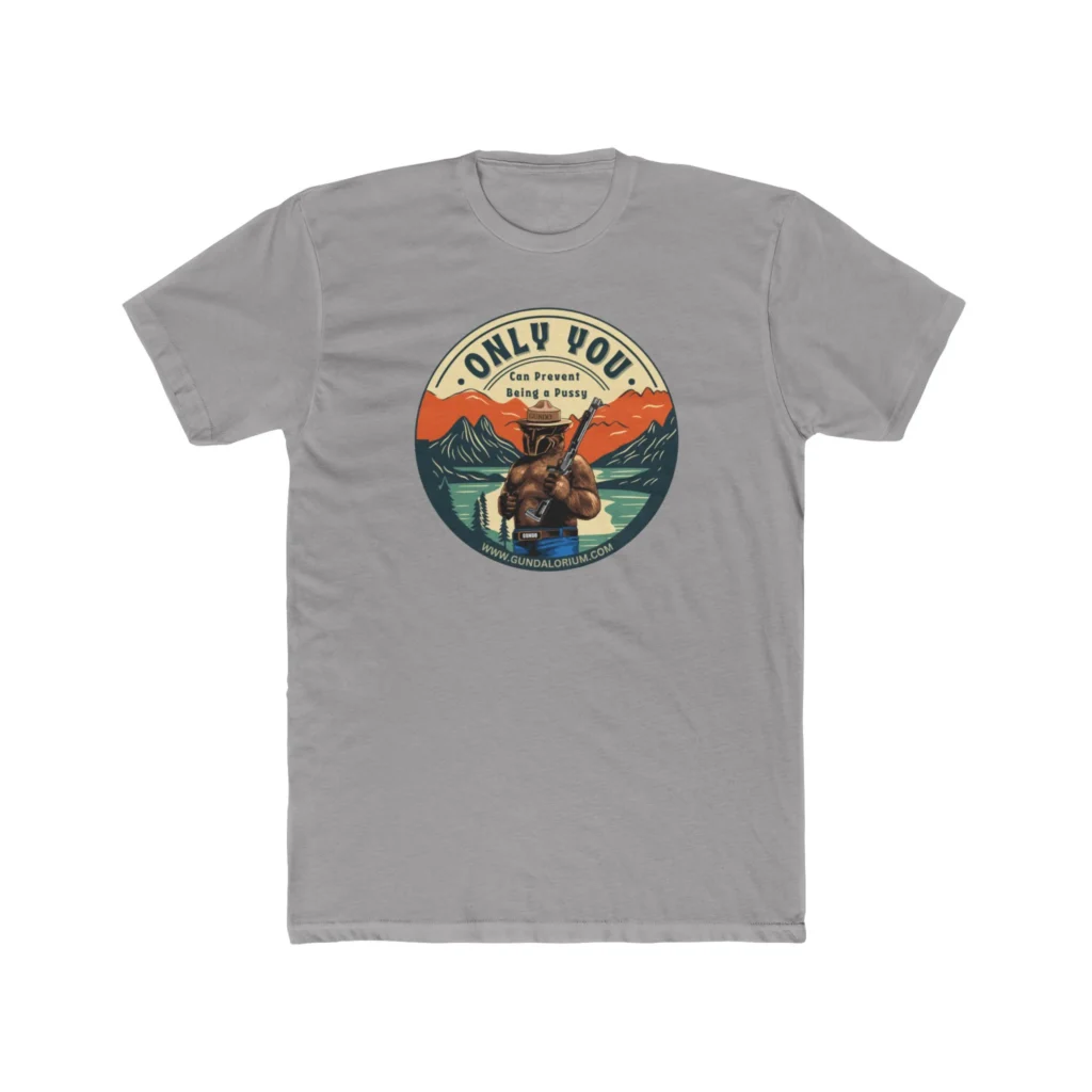 Only You Can Prevent Being a Pu**y! Premium Men's Cotton Crew Tee - Image 5