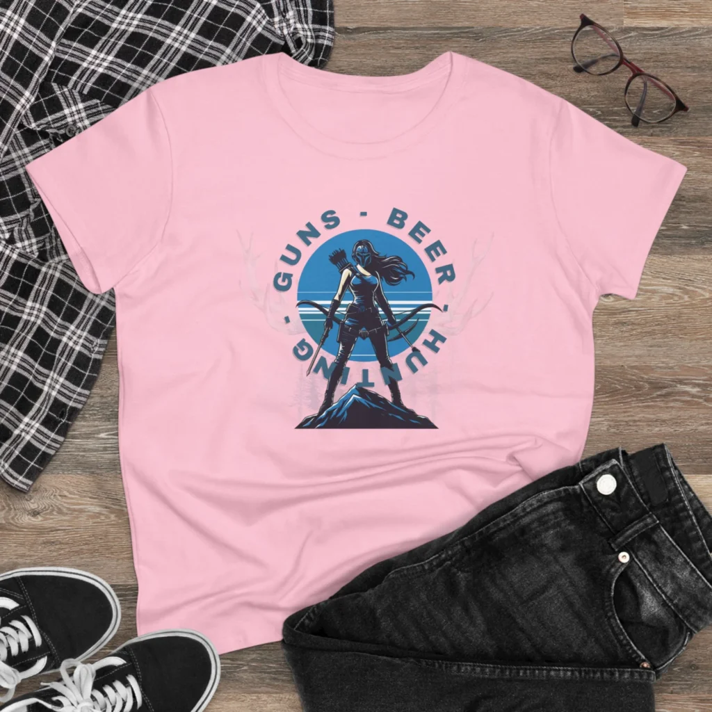 Guns, Beer, and Hunting Women's Midweight Cotton Tee