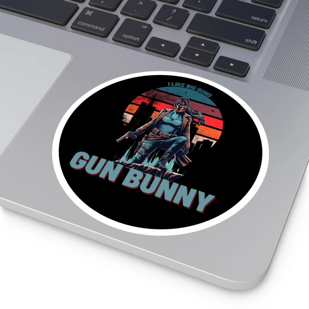 Gun Bunny Round Stickers, IndoorOutdoor - Image 11