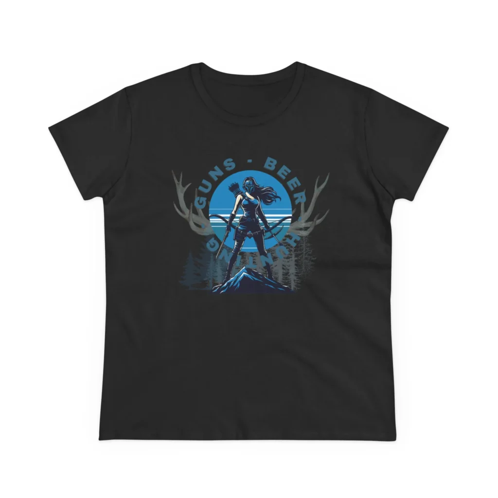 Guns, Beer, and Hunting Women's Midweight Cotton Tee