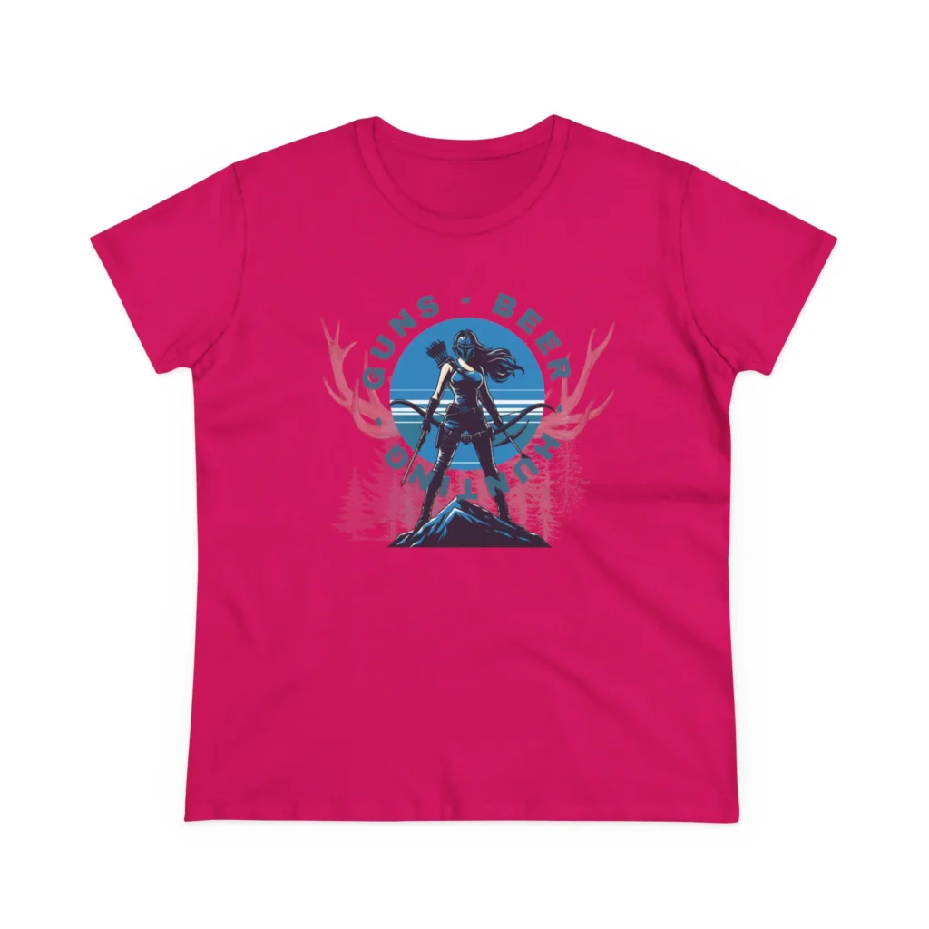 Guns, Beer, and Hunting Women's Midweight Cotton Tee