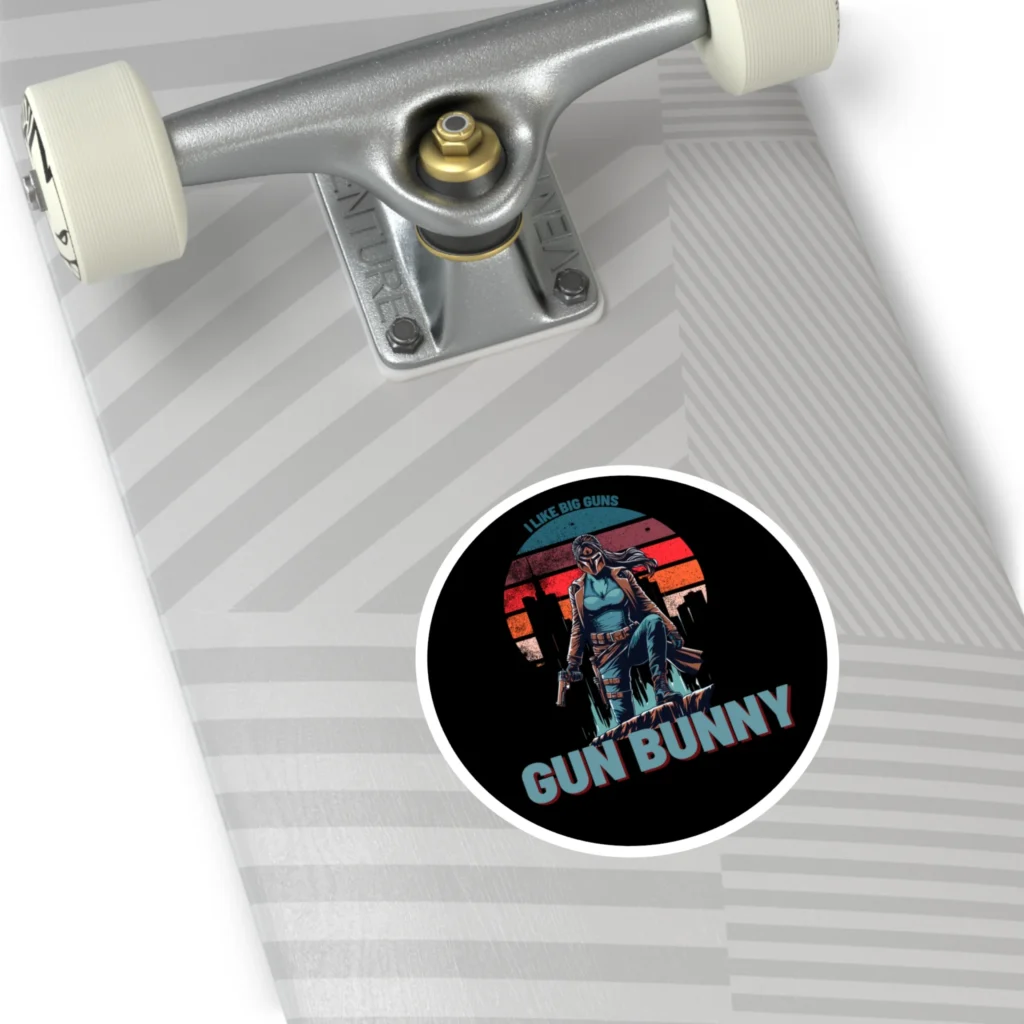 Gun Bunny Round Stickers, IndoorOutdoor - Image 9