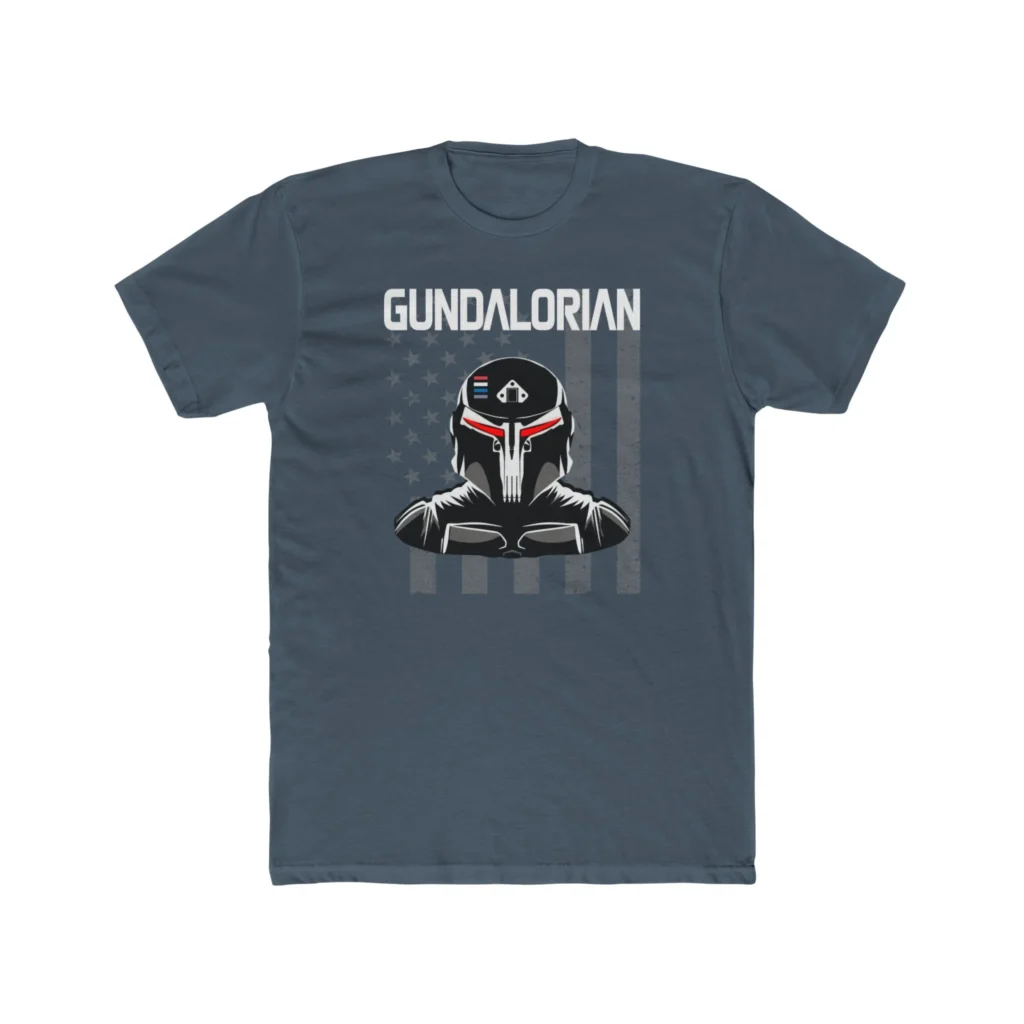 Gundalorian B/W Flag Two Premium Men's Cotton Crew Tee