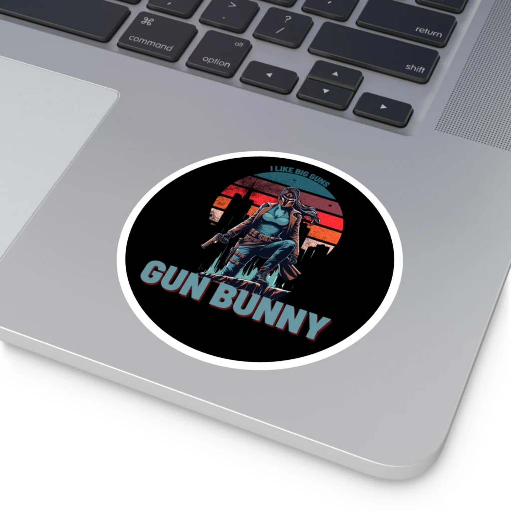 Gun Bunny Round Stickers, IndoorOutdoor - Image 8