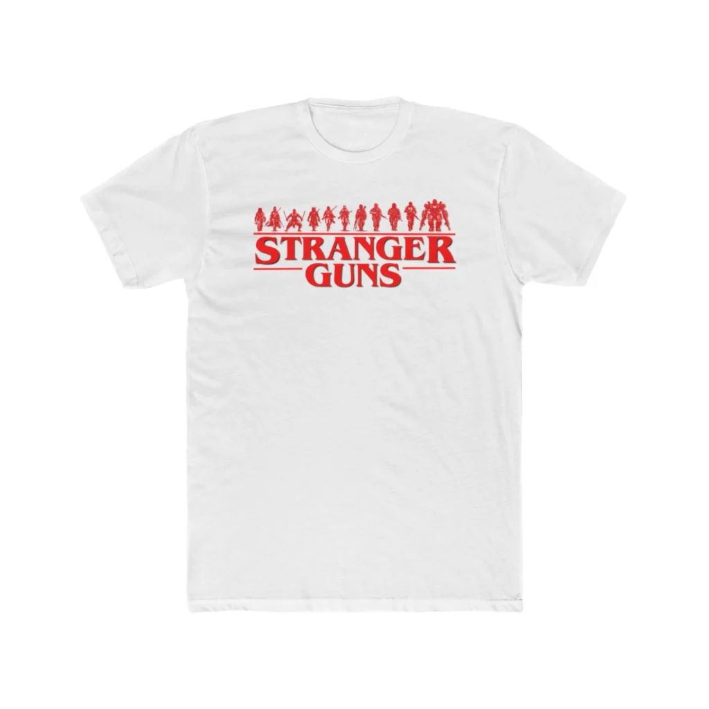 Stranger Guns Premium Men's Cotton Crew Tee - Image 3