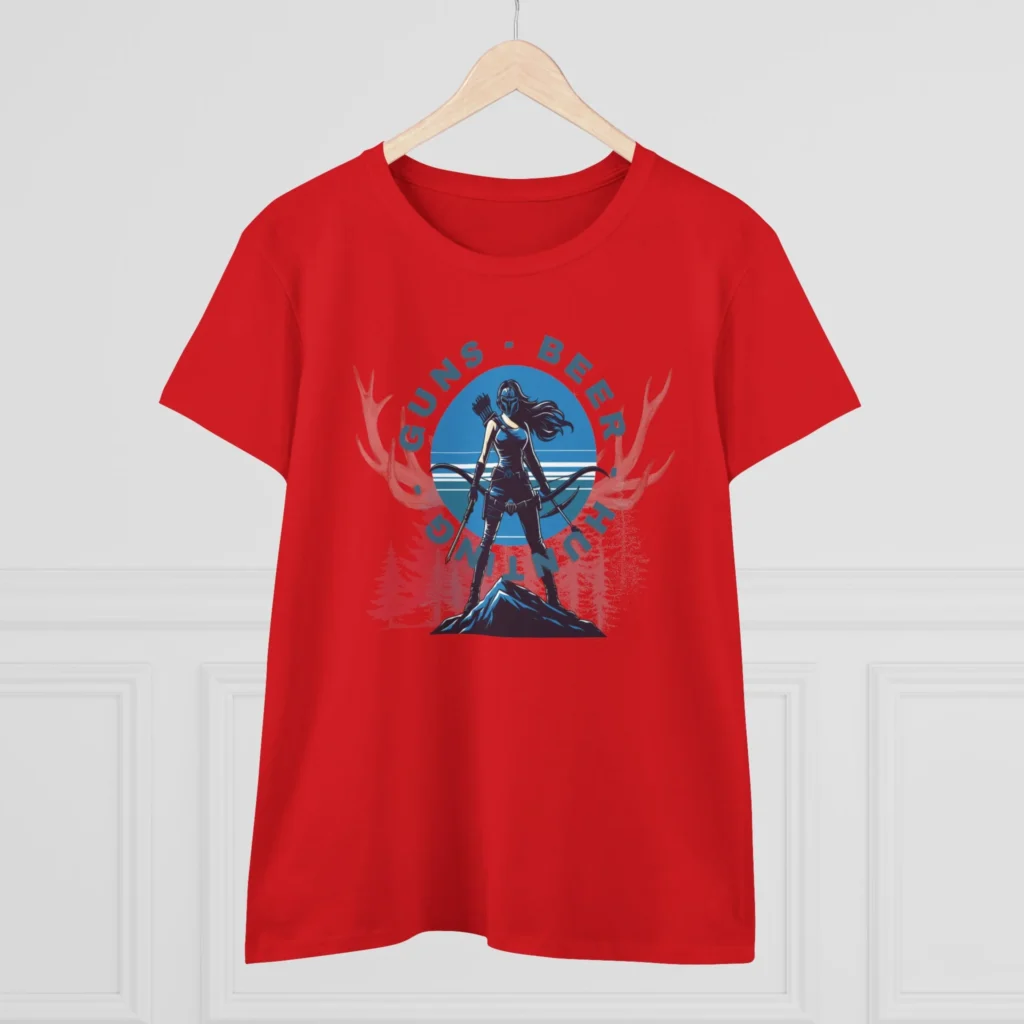 Guns, Beer, and Hunting Women's Midweight Cotton Tee