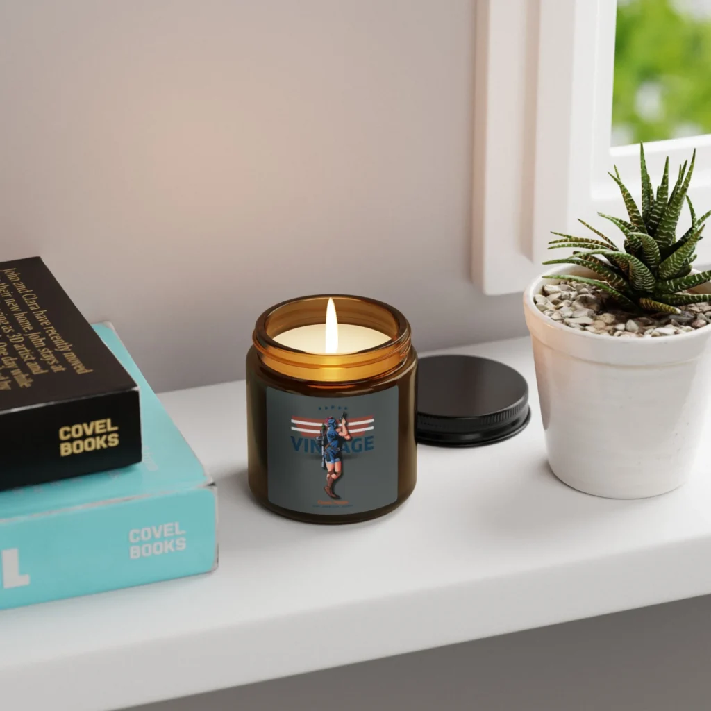 Vintage American Woman Scented Soy Candle (Multi-Size, Amber Jar)