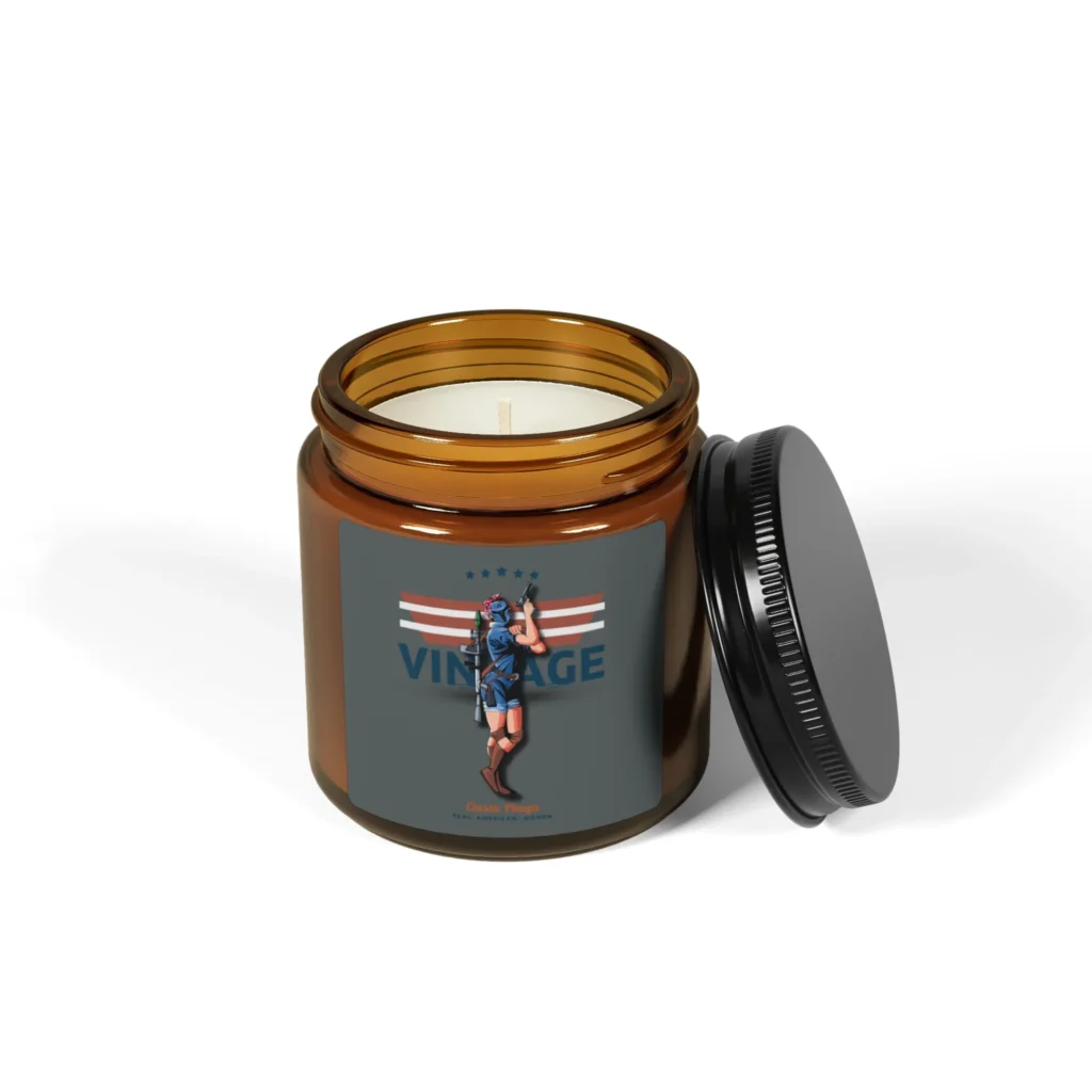 Vintage American Woman Scented Soy Candle (Multi-Size, Amber Jar)