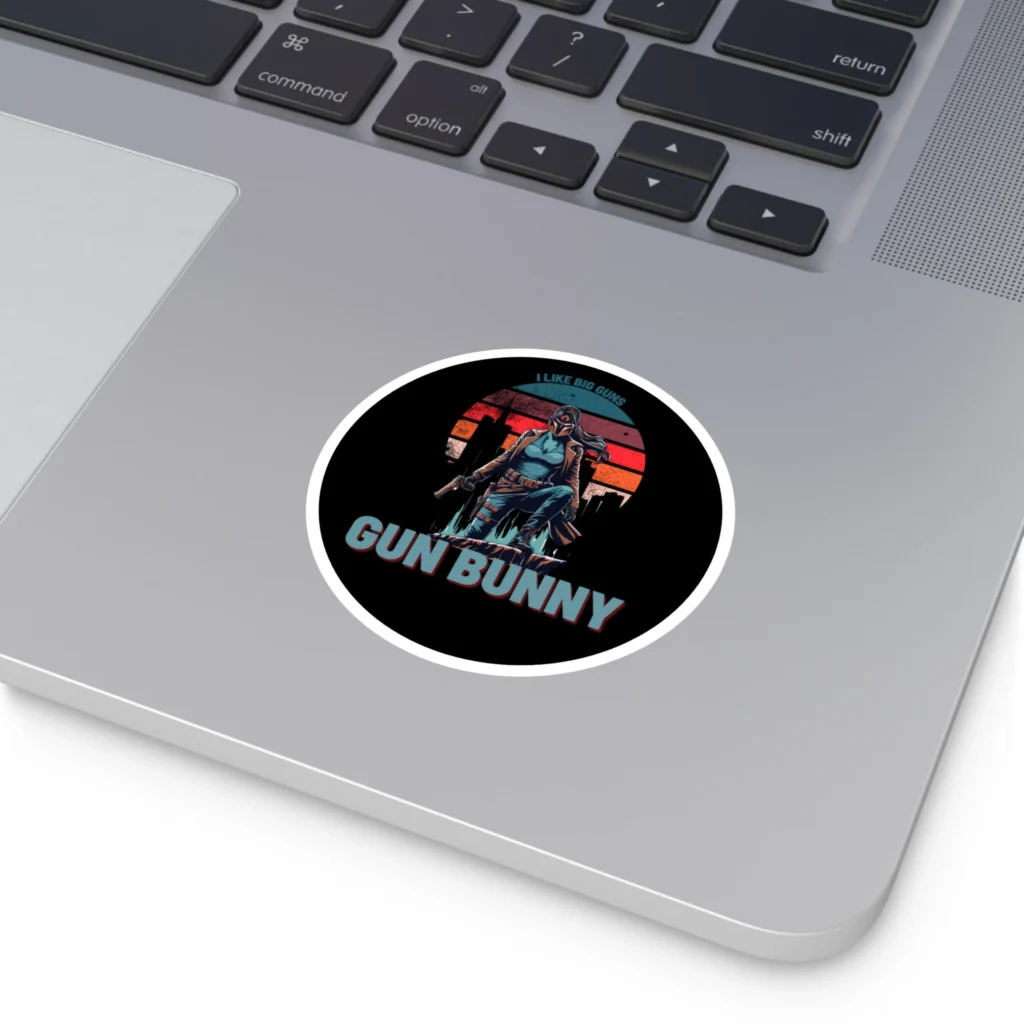 Gun Bunny Round Stickers, IndoorOutdoor - Image 5