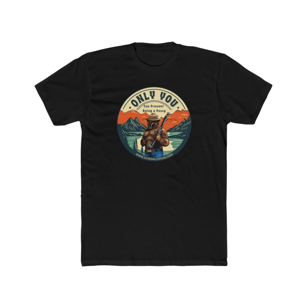 Only You Can Prevent Being a Pu**y! Premium Men's Cotton Crew Tee - Image 7