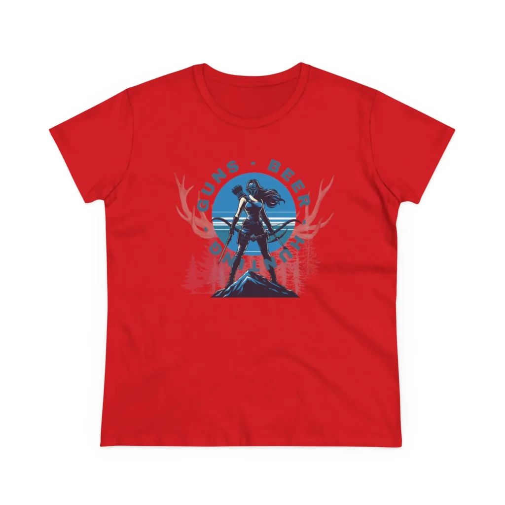 Guns, Beer, and Hunting Women's Midweight Cotton Tee