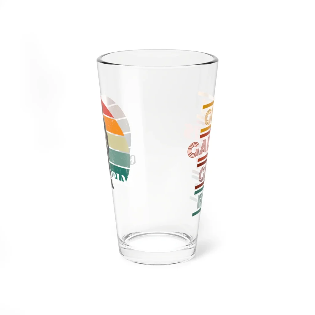 Retro Guns Gadgets Gear and Beer Glass, 16oz