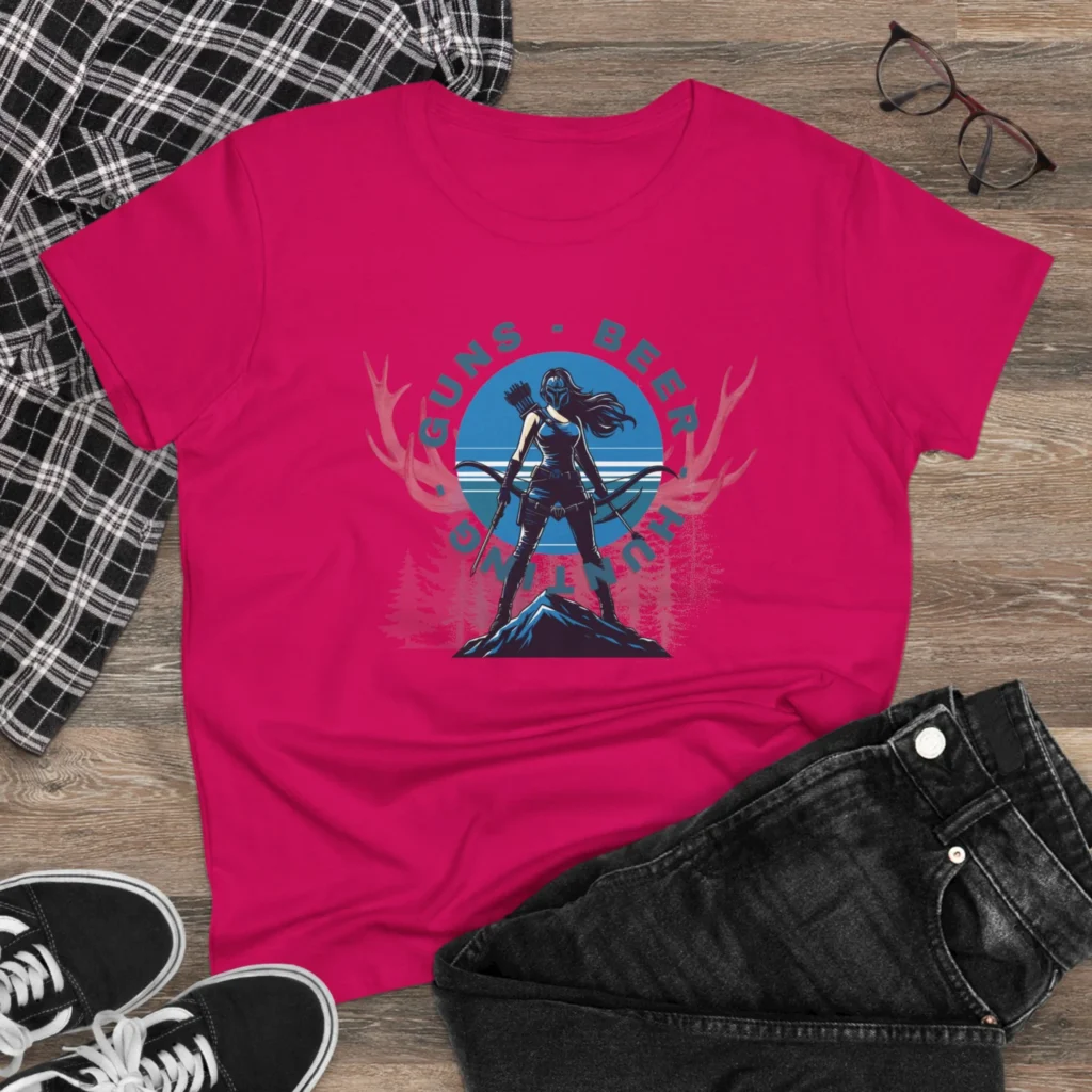 Guns, Beer, and Hunting Women's Midweight Cotton Tee