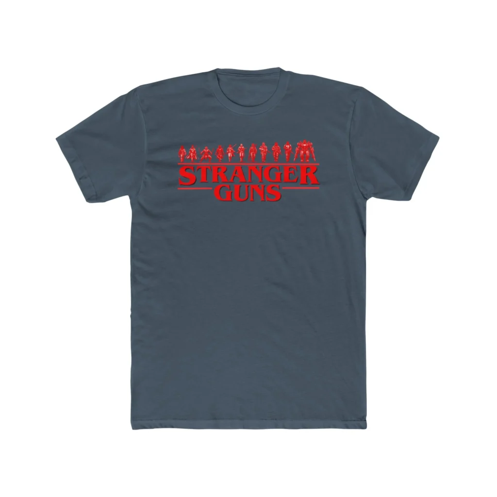 Stranger Guns Premium Men's Cotton Crew Tee - Image 15