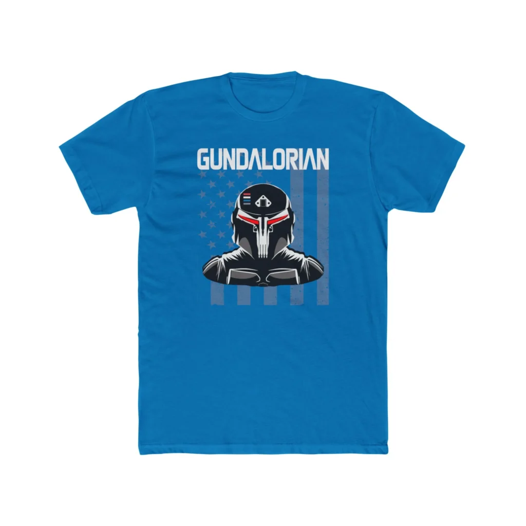 Gundalorian B/W Flag Two Premium Men's Cotton Crew Tee