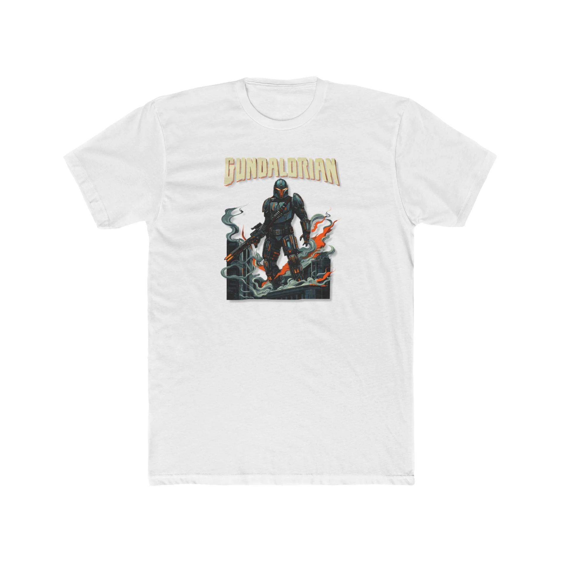 Mechalorian Siege Premium Men's Cotton Crew Tee - Image 3