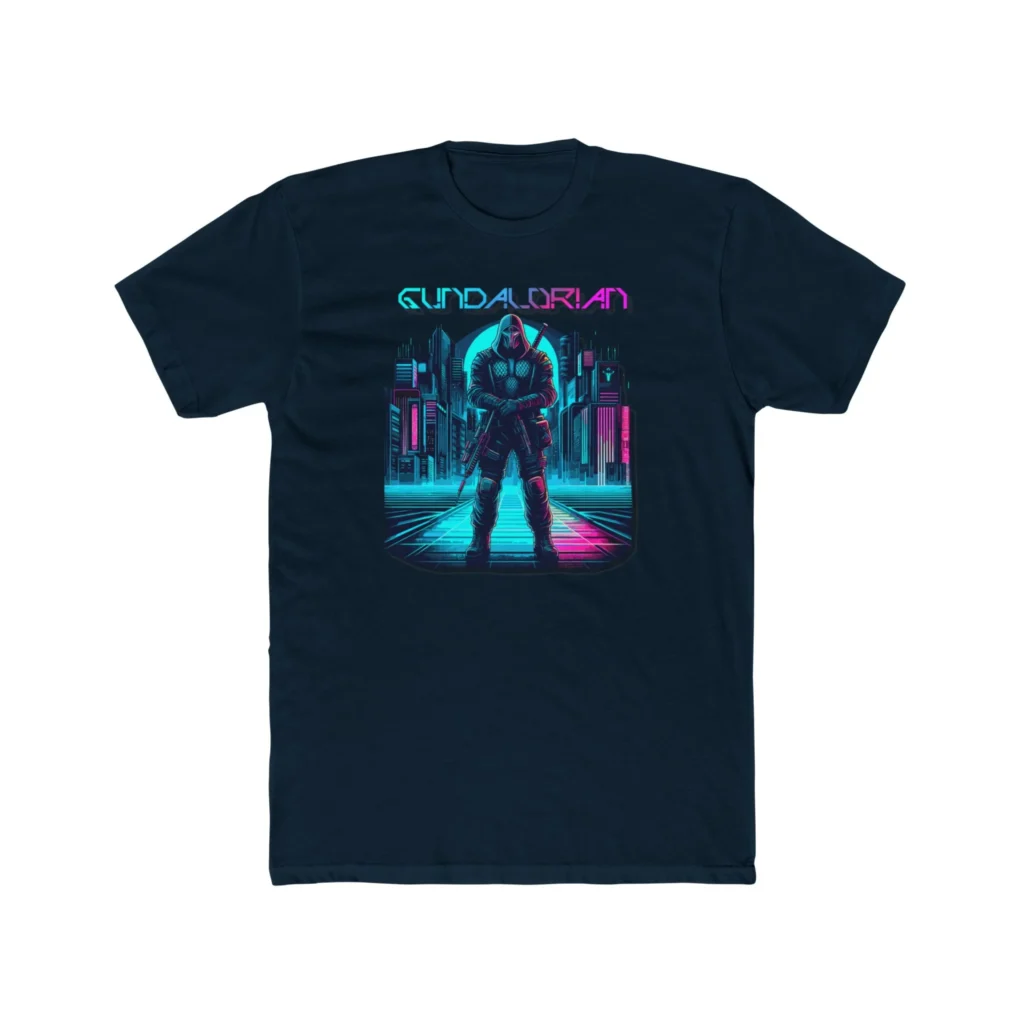 Gundalorian Premium Cyber Punk 1 Men's Cotton Crew Tee