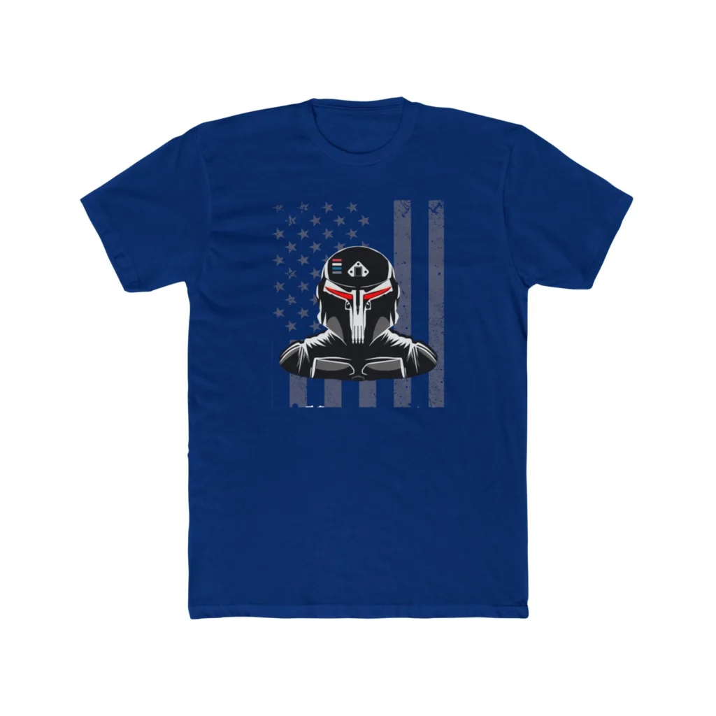 Gundalorian B/W Flag One Premium Men's Cotton Crew Tee