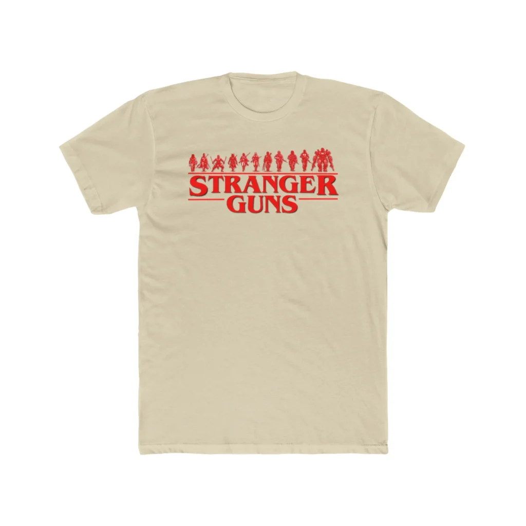 Stranger Guns Premium Men's Cotton Crew Tee - Image 9