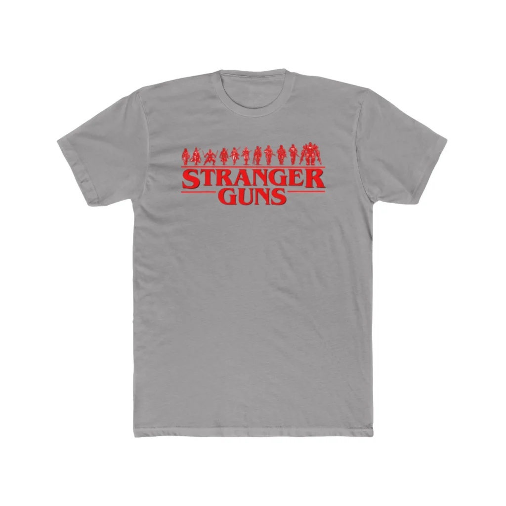 Stranger Guns Premium Men's Cotton Crew Tee - Image 5