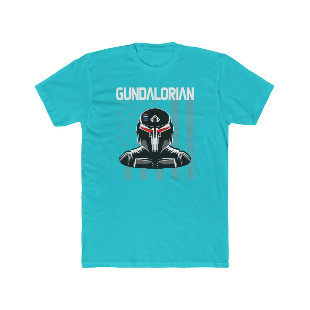 Gundalorian B/W Flag Two Premium Men's Cotton Crew Tee