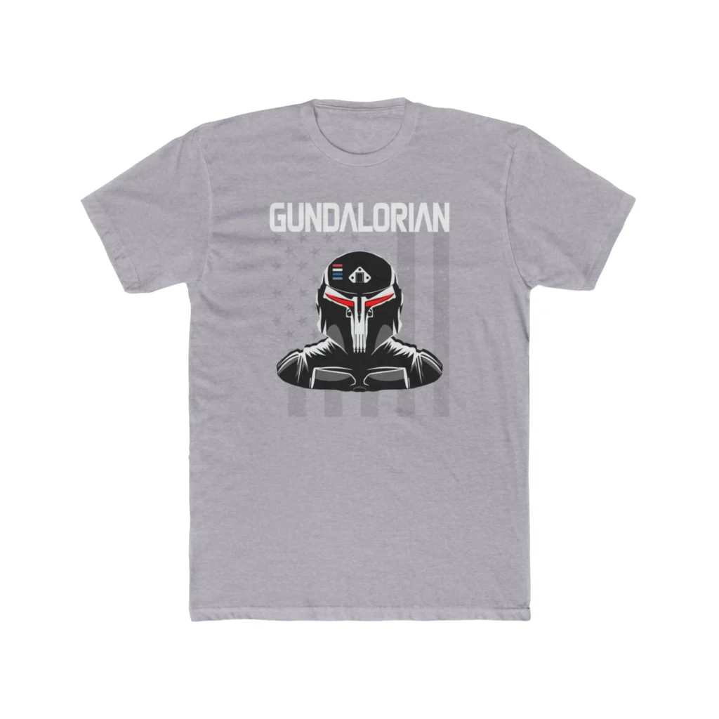 Gundalorian B/W Flag Two Premium Men's Cotton Crew Tee