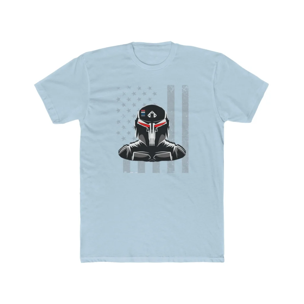 Gundalorian B/W Flag One Premium Men's Cotton Crew Tee