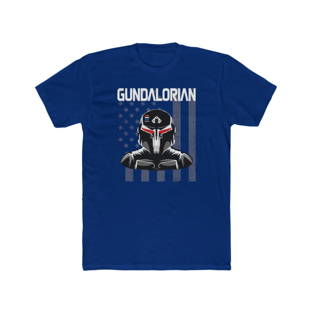 Gundalorian B/W Flag Two Premium Men's Cotton Crew Tee