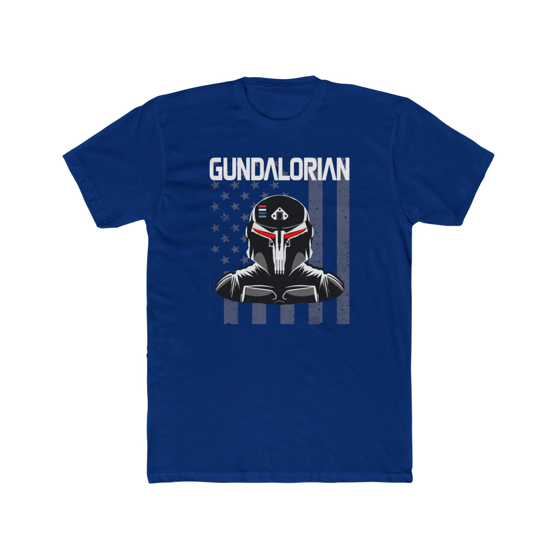 Gundalorian B/W Flag Two Premium Men's Cotton Crew Tee - Image 21