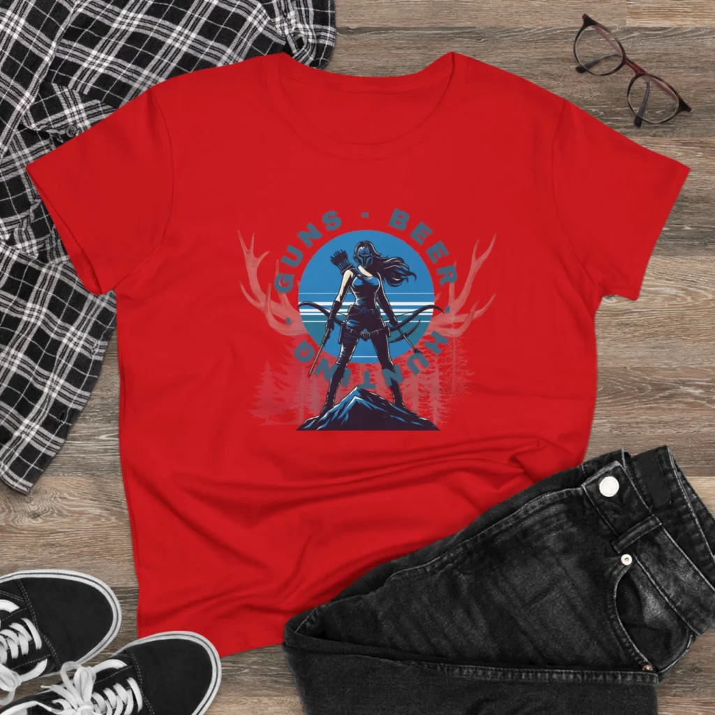 Guns, Beer, and Hunting Women's Midweight Cotton Tee