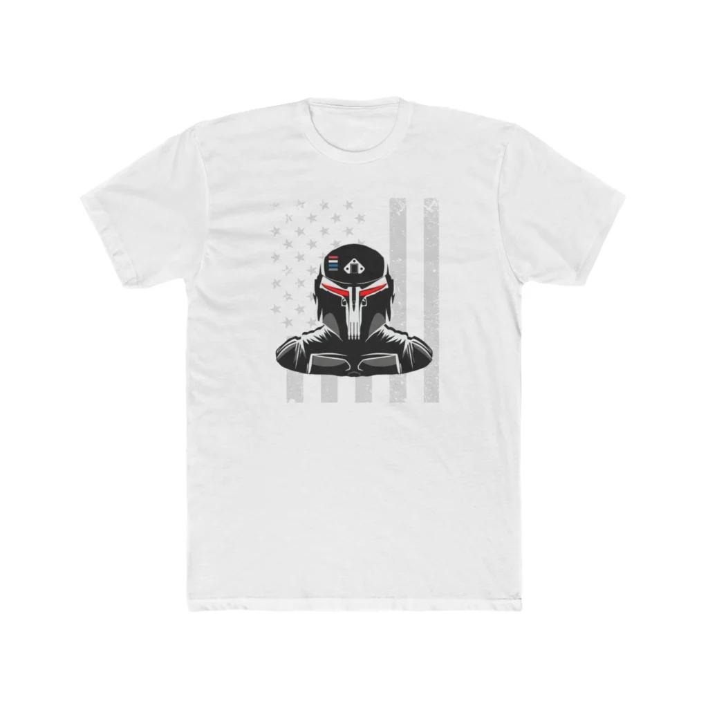 Gundalorian B/W Flag One Premium Men's Cotton Crew Tee