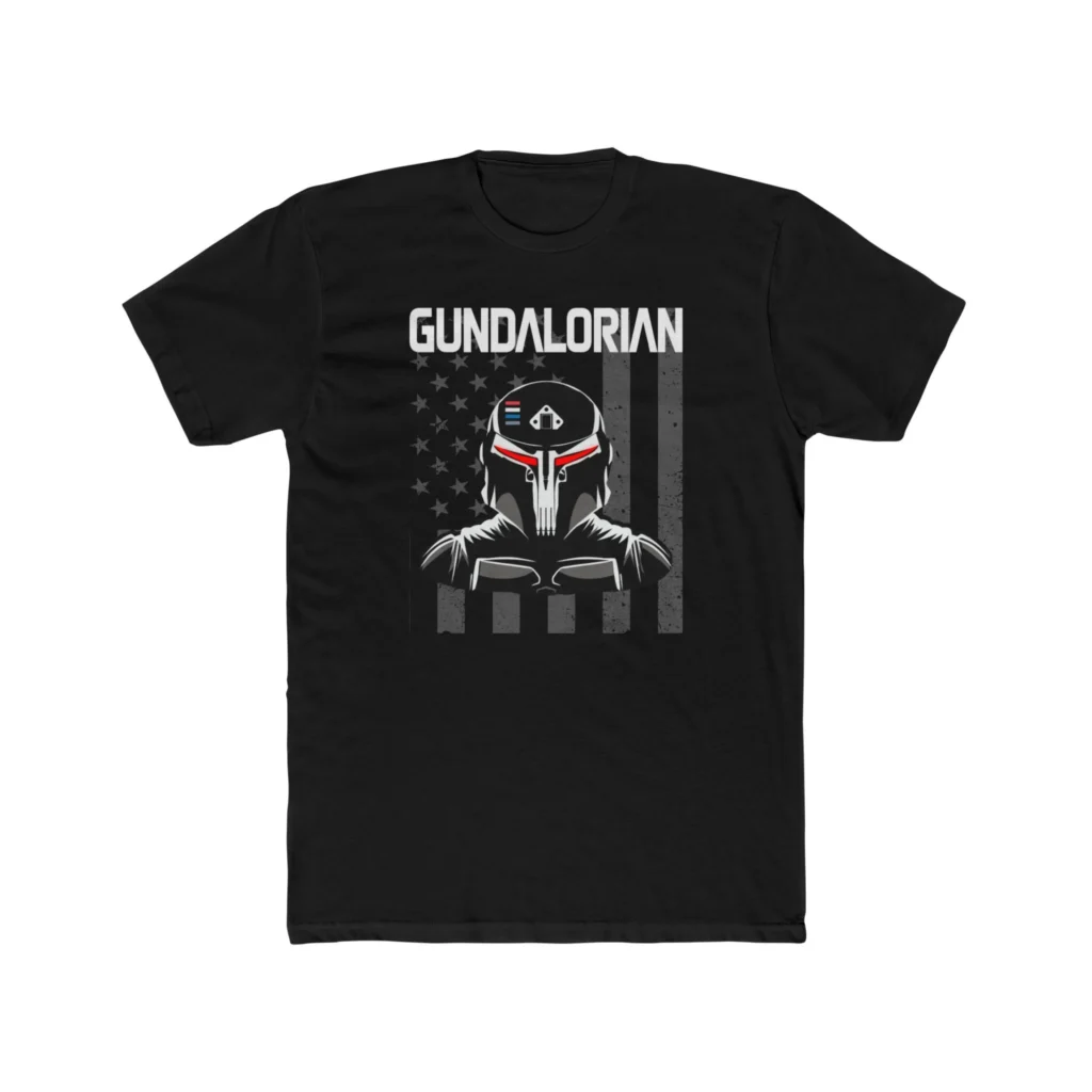 Gundalorian B/W Flag Two Premium Men's Cotton Crew Tee