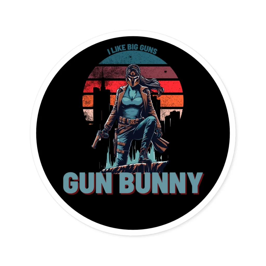Gun Bunny Round Stickers, IndoorOutdoor - Image 13