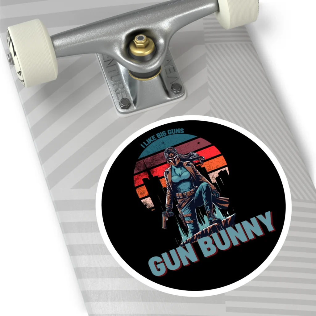 Gun Bunny Round Stickers, IndoorOutdoor - Image 14
