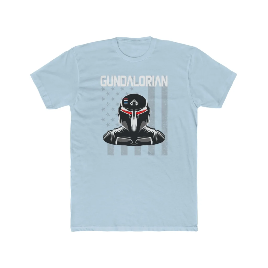 Gundalorian B/W Flag Two Premium Men's Cotton Crew Tee