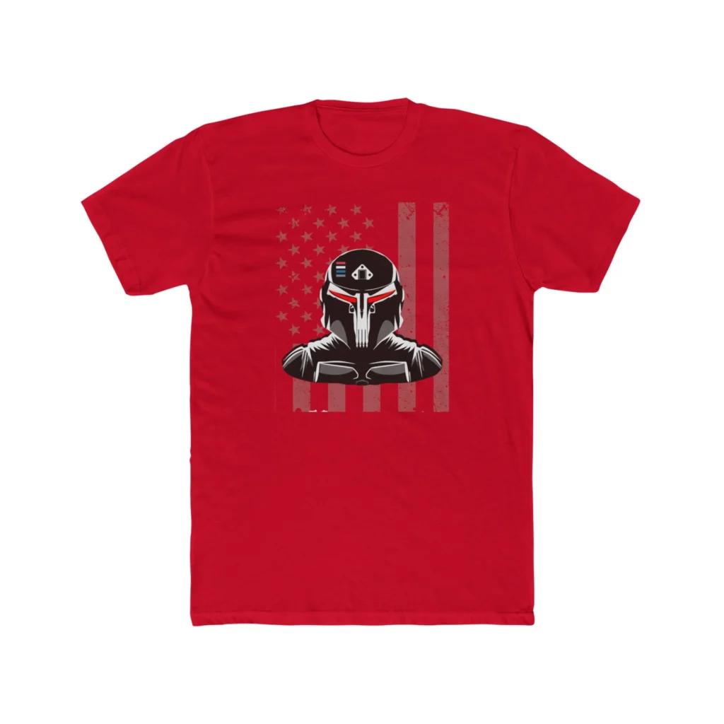 Gundalorian B/W Flag One Premium Men's Cotton Crew Tee